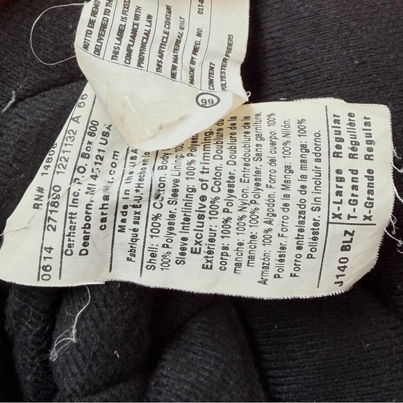 Carharrt J140 Duck Canvas Hooded Blaze Orange Active Jacket | Size XL - Picture 7 of 10